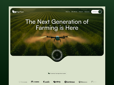 AgriFlyer - Agriculture Drone Landing Page agri design agri website agricultural agricultural website agriculture agriculture startup agriculture website agristartup agritech agro tech ai agriculture drone agriculture drones farmer farming farming tech farming website planting saas design sustainable farming