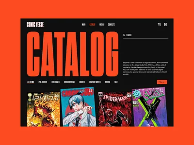 Comic book store web site book store comics comics store store superheroes ui uiux web web design web site design