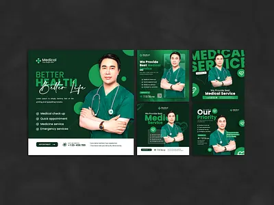 Medical social media template ads doctor facebook post graphic design healthcare hospital instagram post medical medical post medical service medical social media post tweeter post x post