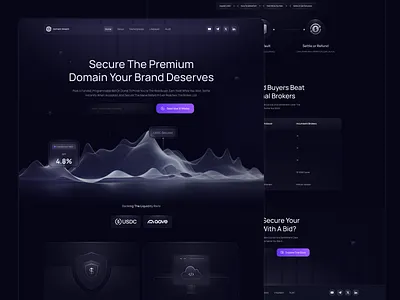 Domain Trading Platform blockchain domain escrow system defi powered domain marketplace digital asset escrow platform domain bidding escrow system premium domain acquisition ui premium domain trading platform secure domain bidding escrow secure domain funding platform secure domain purchase platform web design web3 domain acquisition platform web3 domain funding landing page