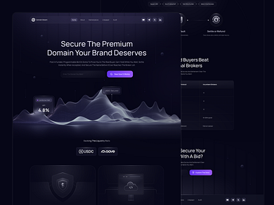Domain Trading Platform blockchain domain escrow system defi powered domain marketplace digital asset escrow platform domain bidding escrow system premium domain acquisition ui premium domain trading platform secure domain bidding escrow secure domain funding platform secure domain purchase platform web design web3 domain acquisition platform web3 domain funding landing page