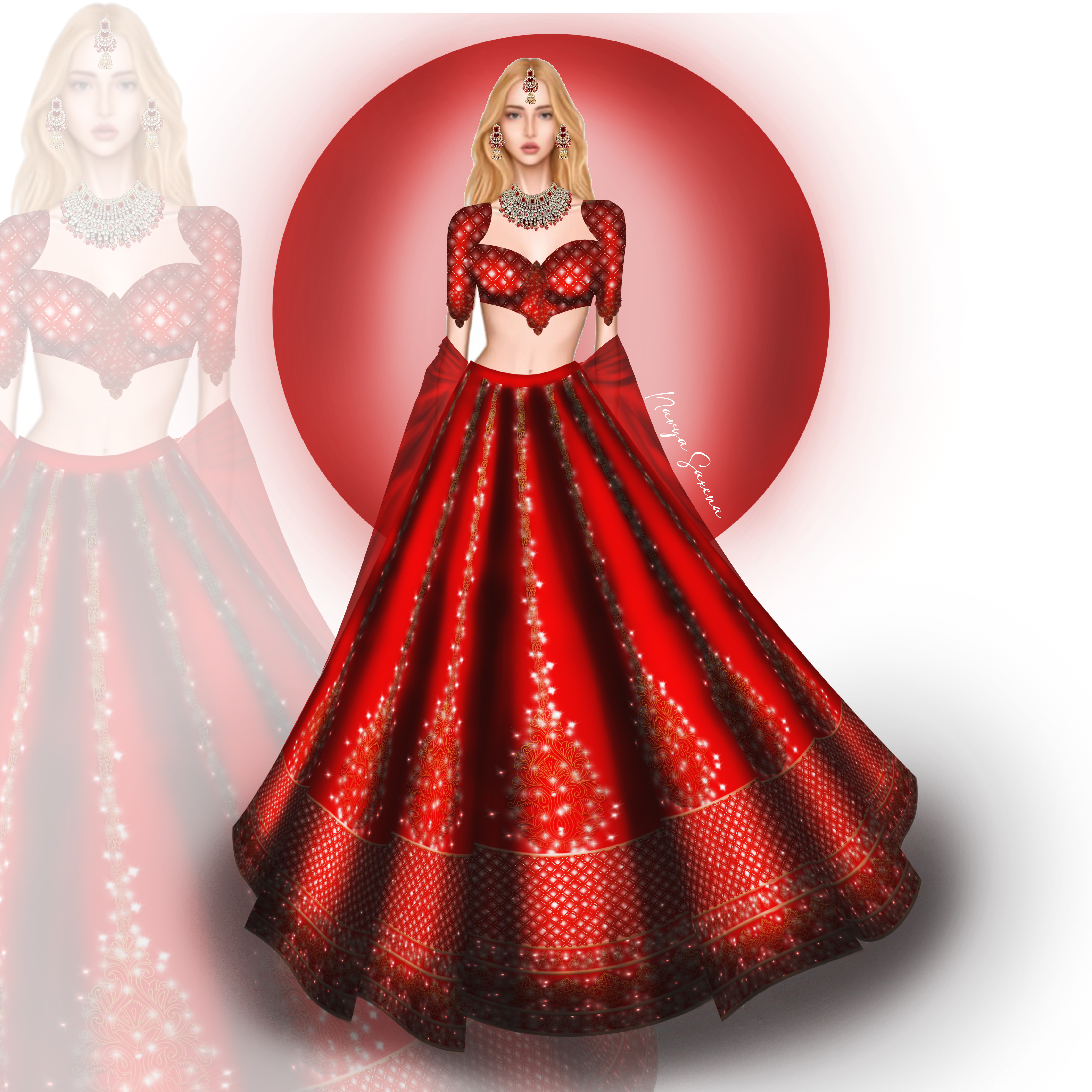 Indianwear Fashion Illustrations fashion illustration fashion sketch illustration art