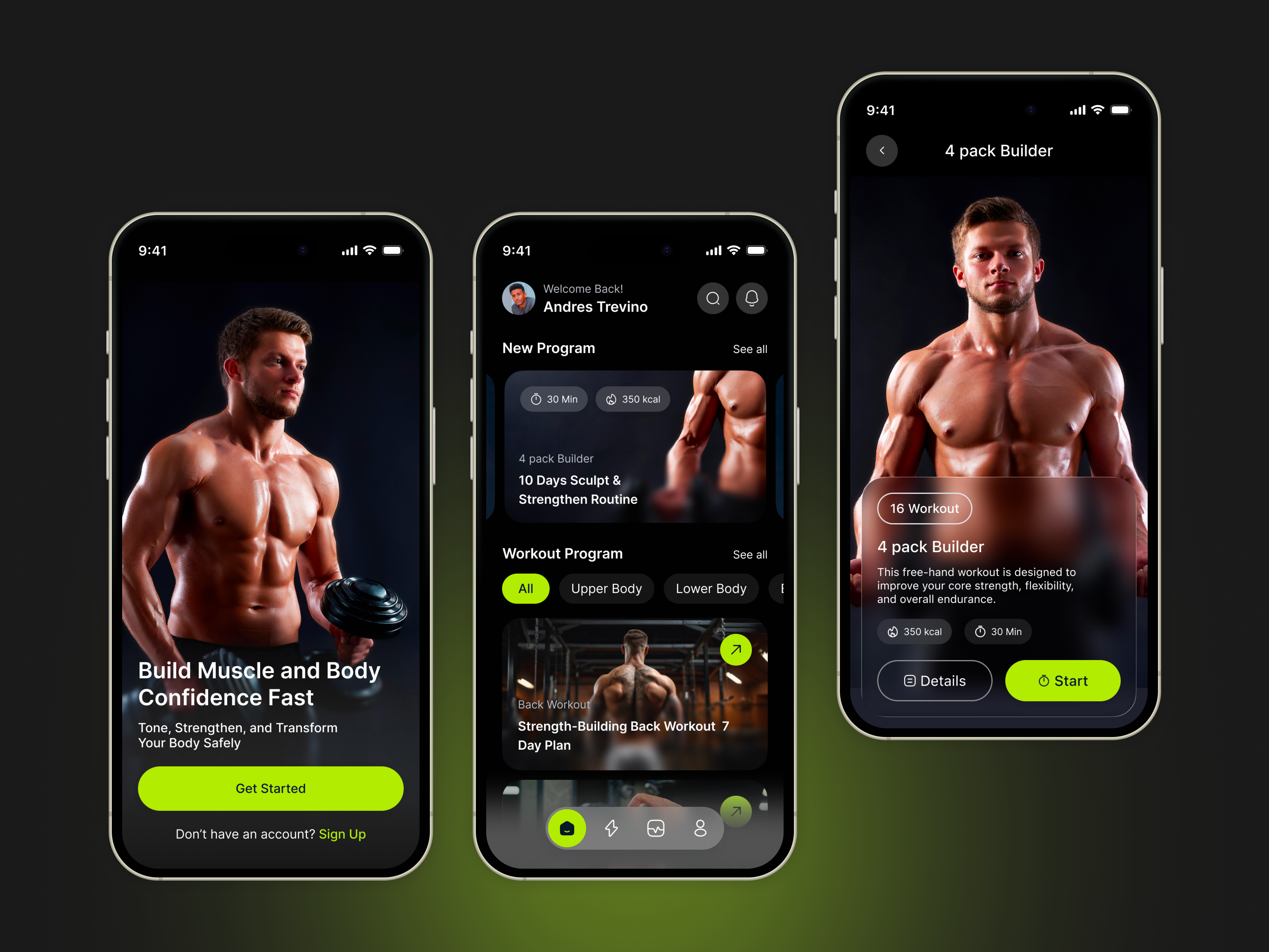 Example of Modern Fitness Mobile App