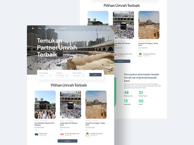 Find Umrah design islam landing page search ui ux website