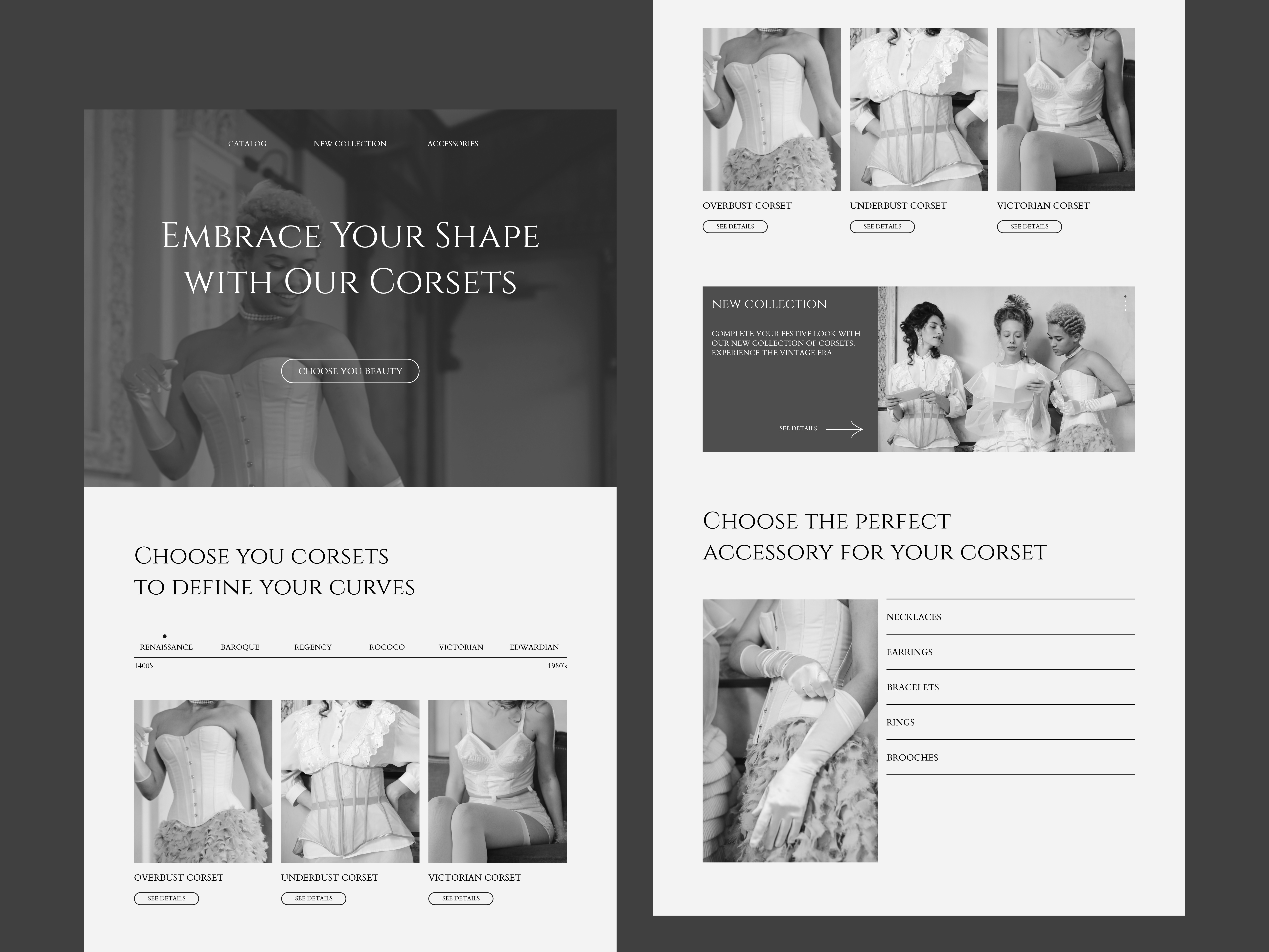 Corset Boutique Website ui uxui design webdesign website