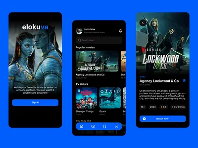 Movie & Series Streaming App Concept figma mobile ui uxui design