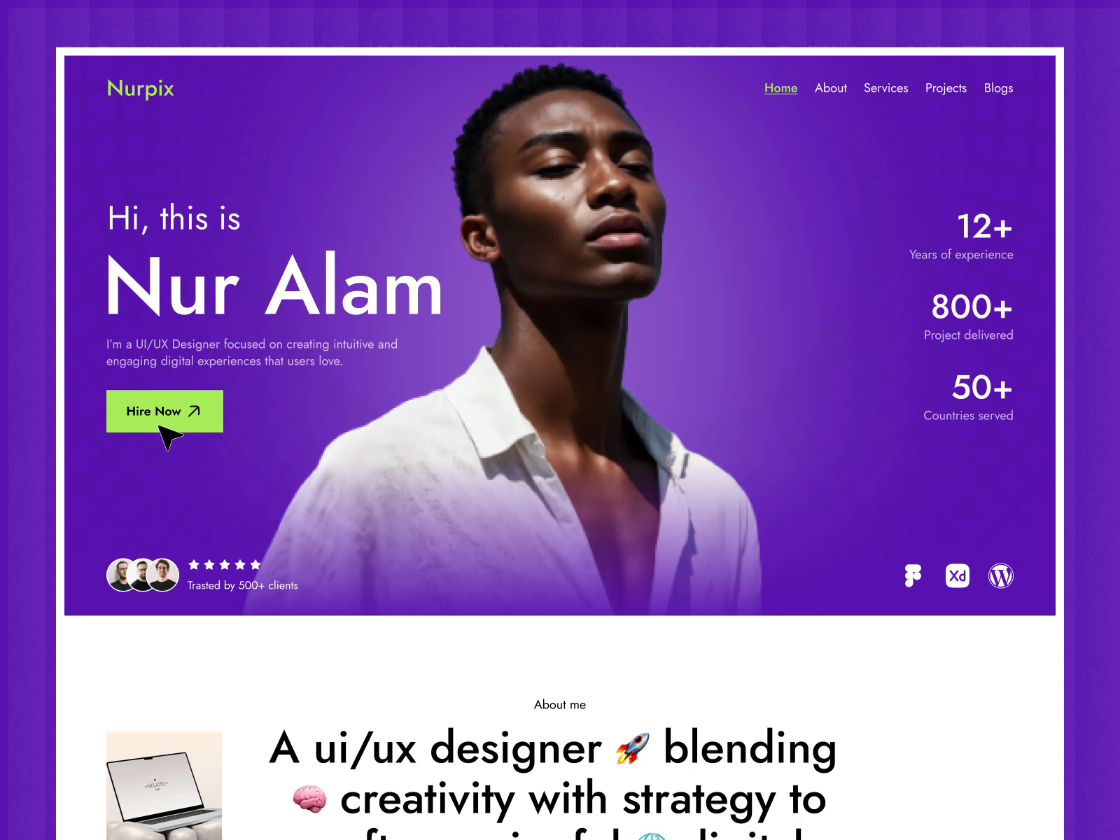 Example of Minimal Landing Page Design