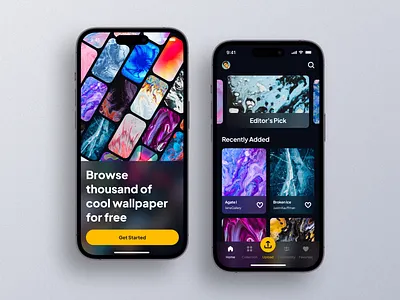 Wallpaper App Exploration abstract app app design clean figma minimal mobile design mobile ui ui ui design userinterface wallpaper