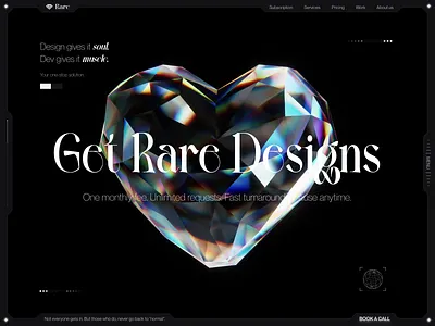 Rare Design Labs - Web design 3D Animation 3d 3d animation 3d art ai agents animation branding character animation dark theme design agency hero landing page motion graphics popular services threejs ui web design web3 webdesign website design