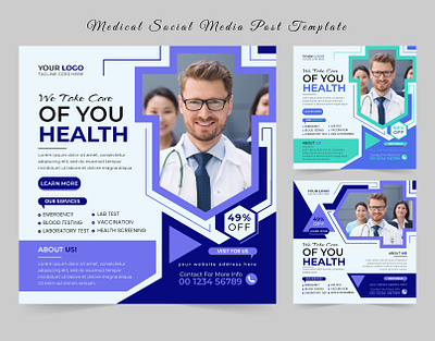 Medical Social Media Banner Design design doctor facebook post graphic design health care hospital illustration medical social media post vector