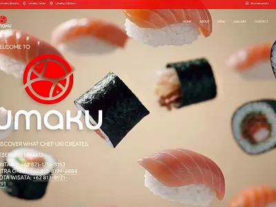 Hero Section - Umaku Sushi 🍣 3d branding design designer figma graphic design herosection illustration logo sushi ui umakusushi vector vibecoding website