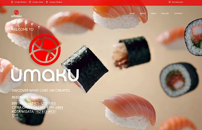 Hero Section - Umaku Sushi 🍣 3d branding design designer figma graphic design herosection illustration logo sushi ui umakusushi vector vibecoding website