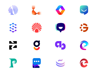Modern Gradient Logo Marks Collection app branding clean collection design gradient graphic design icon identity illustration logo logomark logotype mark minimal mobile modern saas ui ux