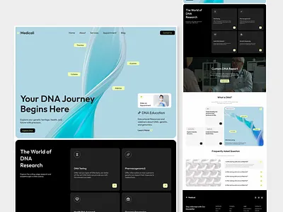 Medical Figma Landing Page branding dna doctor figma graphic design illustration landing medical medical landing page page template ui
