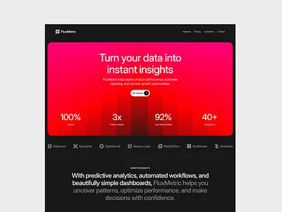 AI-powered Analytics & Automation Platform ai automation dark theme design designer figma gradient landing landing page minimal modern ui uiux uiuxdesign ux web web design website