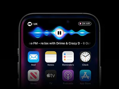 Radio • Dynamic Island dailyui figma ios iphone ui