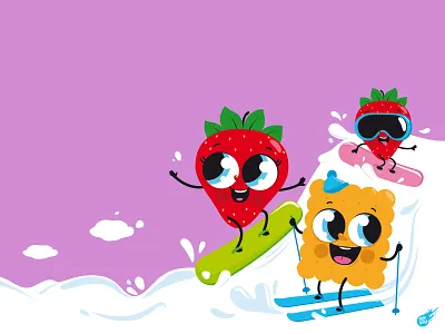 Character design for kids product. cartoon character design children product cute illustration kids product kids yogurt packaging vector yogurt