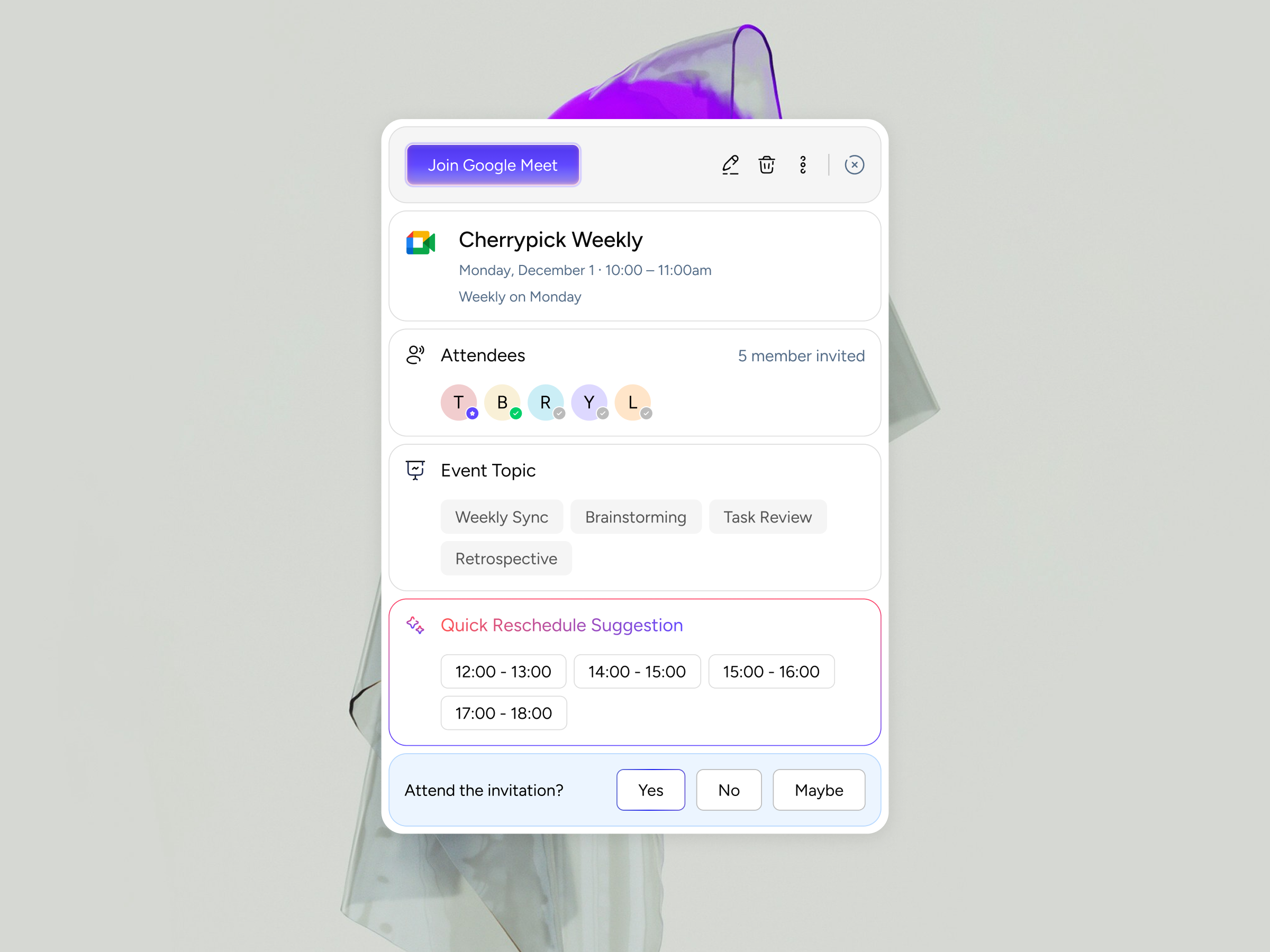 Card UI - Online Meeting / Event Management card ui meet online meeting ui design ui element web design