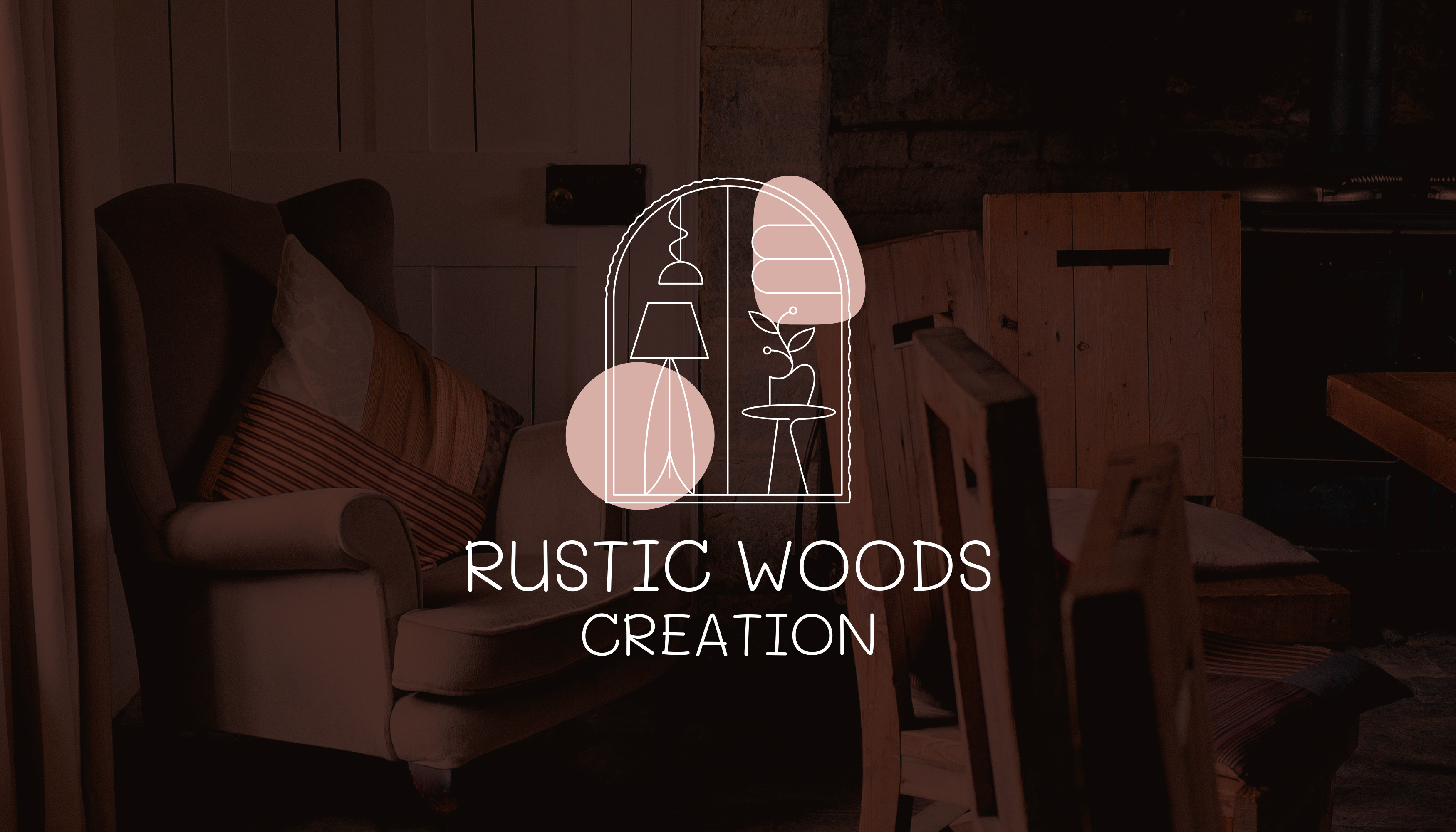 Minimalist Hand-drawn | Rustic Woods Creation logo design brand identity branding creative dark color design graphic design identity logo logo design minimalist logo modern logo rustic logo unique logo vector wooden woods logo