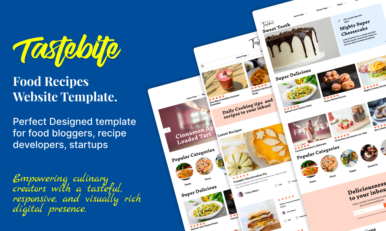 Testabite Food Recipe Website UI ui