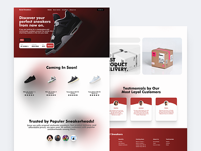Social Sneakers - Sneakers Store branding design interesting landing page online page red search engine sneaker sneakers sneakers store social social media store template ui website website design website template white