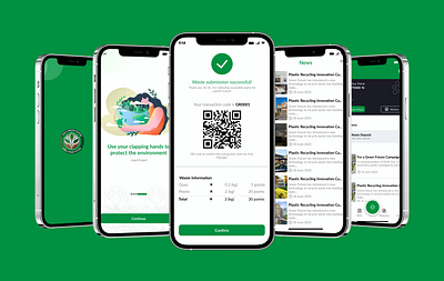 Waste management App Ui app design clean ui dashboard design digital product eco app environmental app figma green design interaction design interface design mobile app mobile ui modern ui recycling app sustainability ui ui design user experience ux design waste management