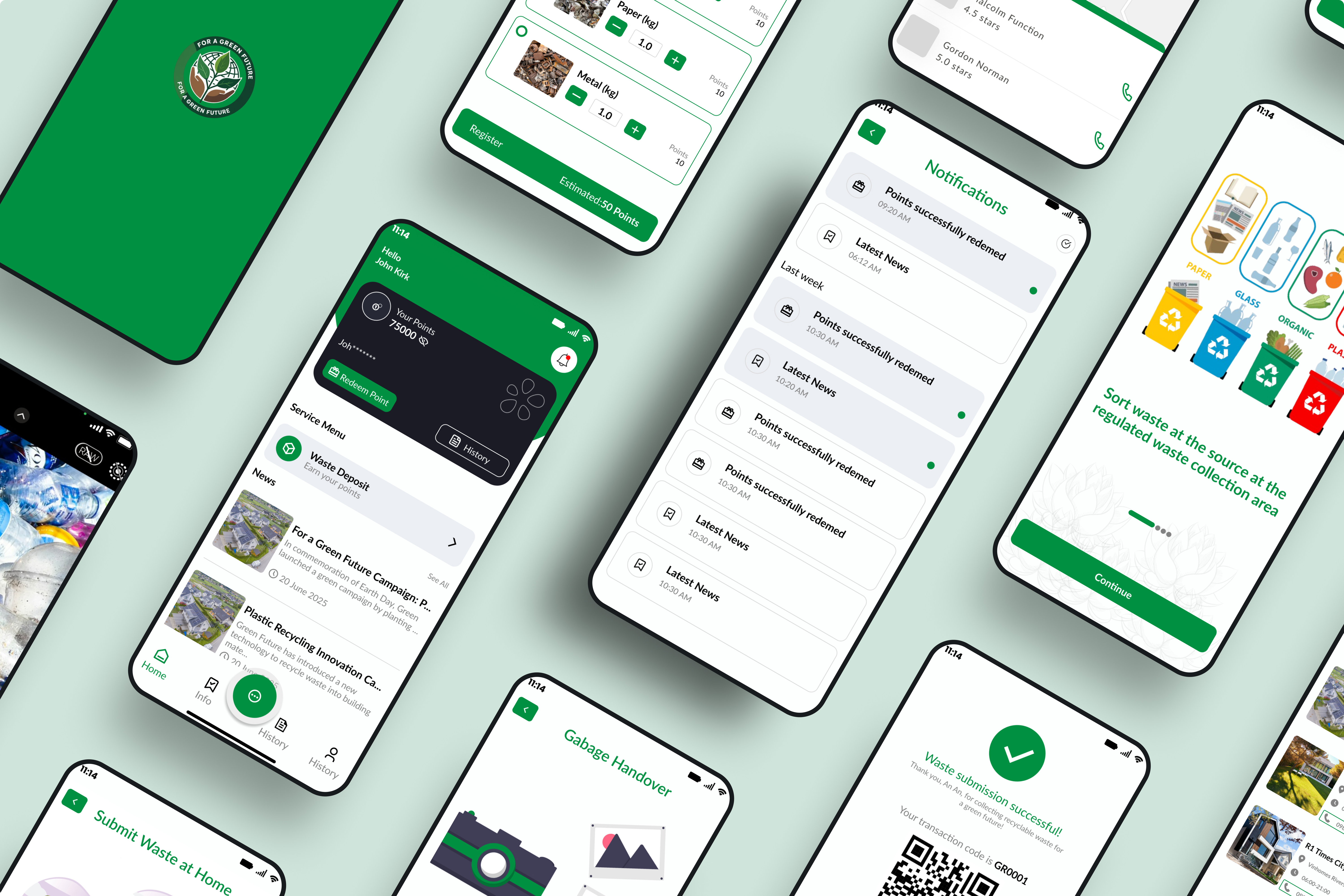 Example of Waste Management App UI