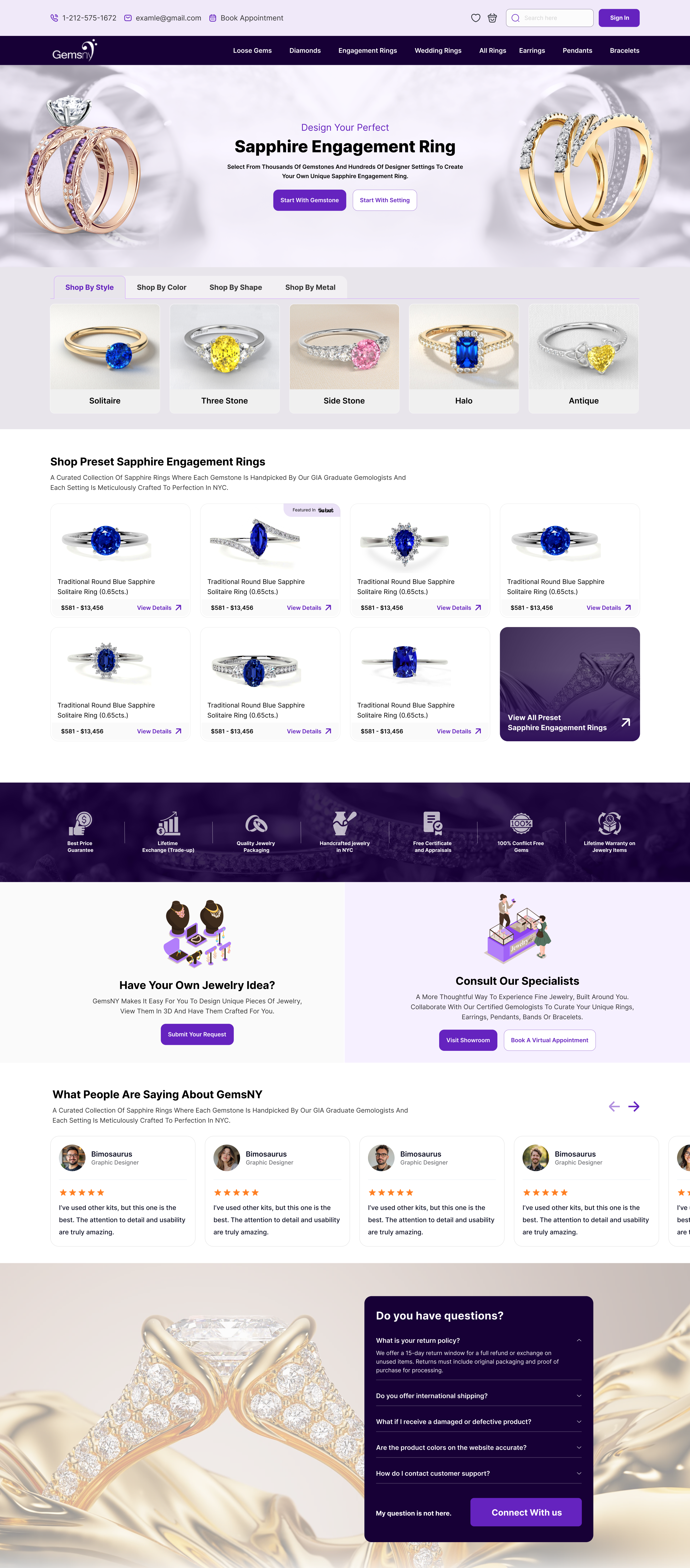 Jewelry Website UI web ui