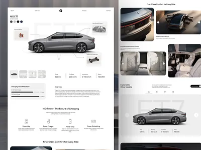 NIO - Modern Futuristic EV Car Website Design - Product Page clean company profile electric car futuristic landing page luxury minimalist modern product design product detail product page professional showcase website sustainability ui ui design vehicle website web design website website designer