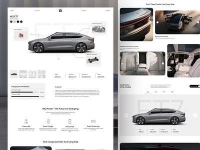 NIO - Modern Futuristic EV Car Website Design - Product Page clean company profile electric car futuristic landing page luxury minimalist modern product design product detail product page professional showcase website sustainability ui ui design vehicle website web design website website designer