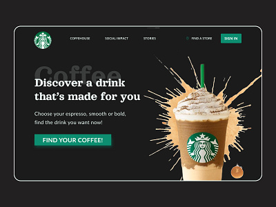 Concept for Starbucks design starbucks ui ux web design