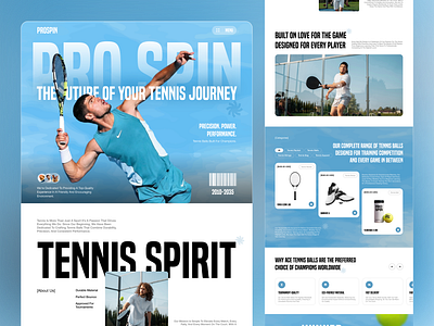 Tennis Club Website Profile ✦ Pro Spin branding club coaching design ecommerce home page interface landing page sport sport culb sport website landing page sports sportswear tennis ui ux web web design website website design