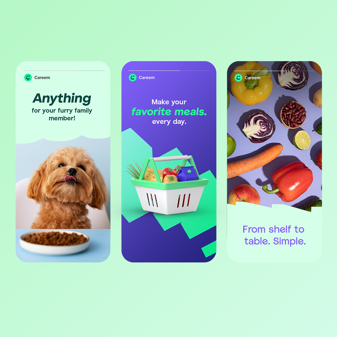 Careem Groceries art direction brand design branding creative direction design digital design graphic design groceries branding illustration social media design story design typography visual art visual design