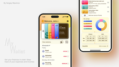 Educational project: eWallet app banking design ewallet figma graphic design micointeractions money prototyping ui wallet