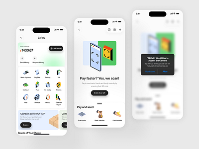 Zevoa - Mobile Payment Flow UI app app design best fintech app ui inspiration digital wallet app digital wallet app ux fintech app design ios wallet app ui templates mobile mobile app mobile payment app ui design modern finance app ux design money transfer app ui payment flow uiux product design qr payment app design scan pay app concept