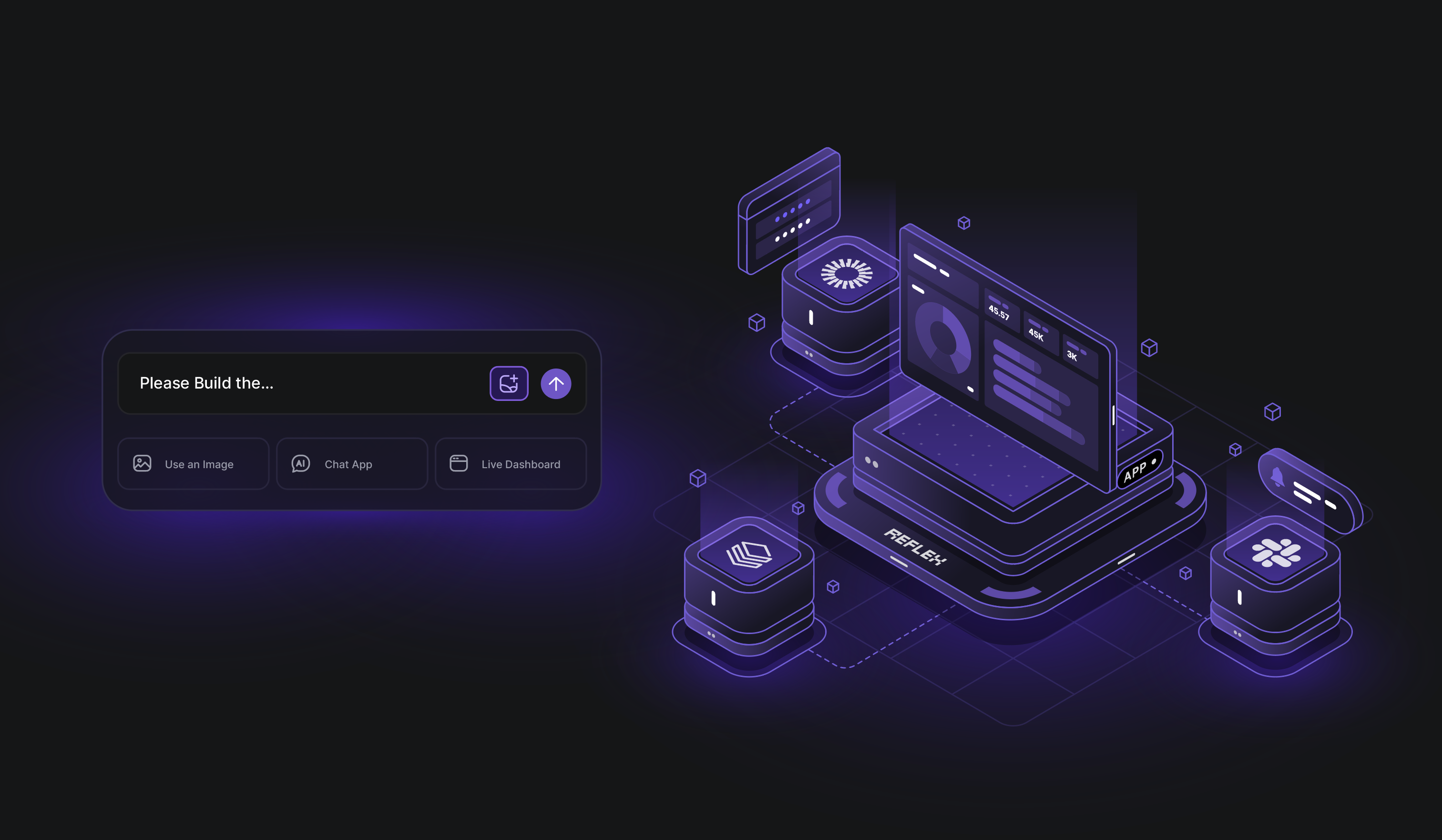 Hero Illustration For Reflex.dev 2d illustration 3d hero illustration illustration isometric tech visual design