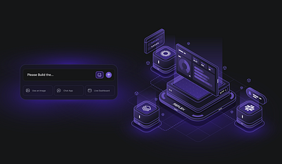 Hero Illustration For Reflex.dev 2d illustration 3d hero illustration illustration isometric tech visual design