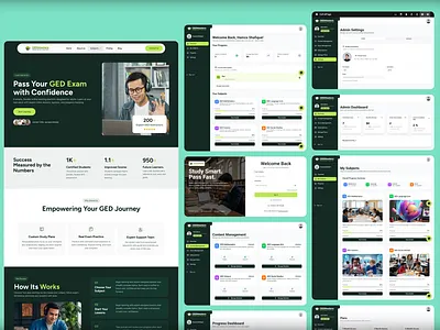 GED Masters Website – Modern EdTech Learning Platform UI/UX admin panel ui dashboard ui digital edtech design education examination figma ged learning management system learning platform ui modern website design student portal design ui website