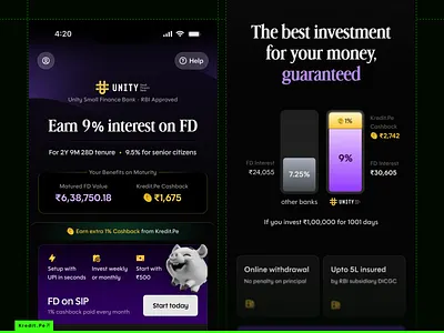 Fixed Deposit (FD) - Landing app banking design fd fintech fixed deposit kredit.pe kreditpe landing page mobile ui ux