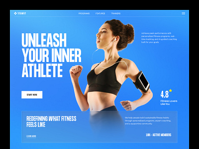 TITANFIT - Fitness website design best web design fitness branding fitness studio fitness uiux design fitness website gym website header health fitness landing page healthcare hero section landing page sports website design ui uiux web ui website website header wellness wellness website workout website yoga website