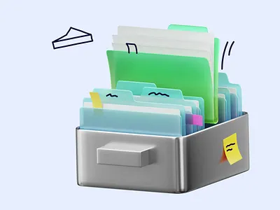 3D Box with folder 3d 3d animation 3d graphics 3d illustration animated animation archive box cursor documents folder motion graphics storage