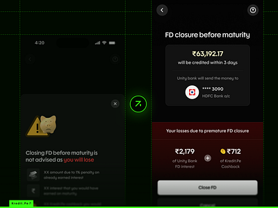 Break Deposit - FD app banking break fd deposit design fintech kredit.pe kreditpe liquidation mobile ui ux