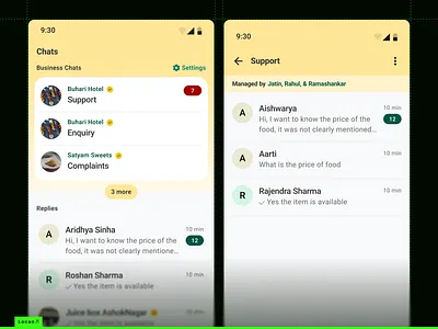 Chat Manager - Business app business chat manager design locan mobile support support threads ui ux