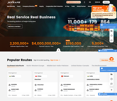 Global Freight & Logistics Network Website Design branding design graphic design illustration landingpage logo ui vector webdesign webxpart