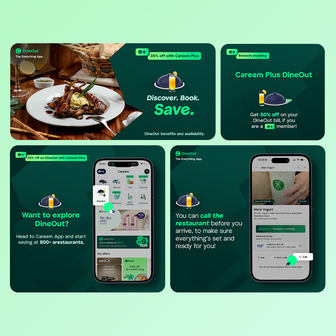 Careem DineOut Product visuals art direction brand design branding creative direction design digital design graphic design illustration infographic product visual visual design