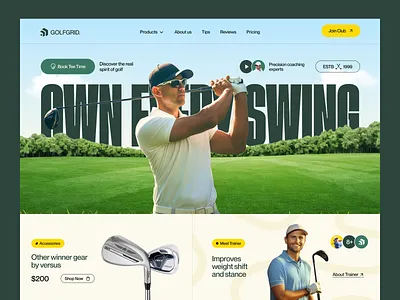 Golfgrid - Golf Club Landing Page ecommerce golf golf club and training golf club corporate website golf club website design golf community golf course golf course booking golf equipment golf landing page golf management golf products ecommerce golf sports landing page landingpage luxury golf club luxury sports web design website design website designer