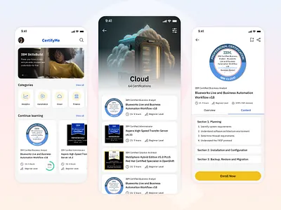 EdTech Mobile App Design – Learning & Certification app career certification courses design development edtech education inspiration learning mobile online shot skills trending ui ux