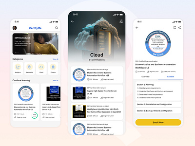 EdTech Mobile App Design – Learning & Certification app career certification courses design development edtech education inspiration learning mobile online shot skills trending ui ux