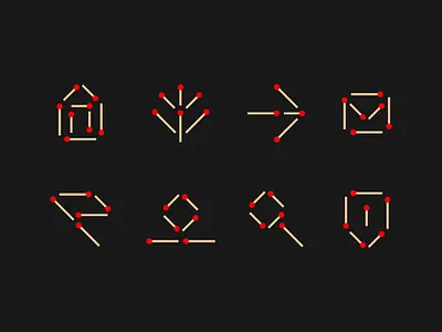 Matchstick Style Icons asset brand branding collection icon icons industry line matches matchstick niche roundup set support tech