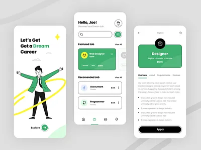 Job Finder App app design creative design ios job app mobile app ui ux